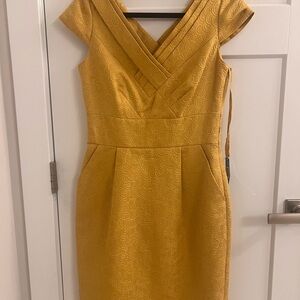 Tahari Mustard Mini Dress